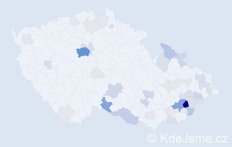 Příjmení: 'Pšenčíková', počet výskytů 152 v celé ČR