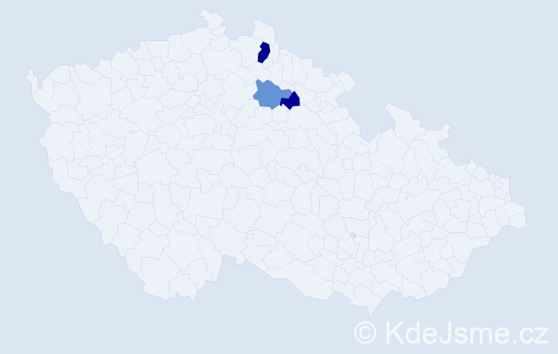 Příjmení: 'Gráda', počet výskytů 5 v celé ČR