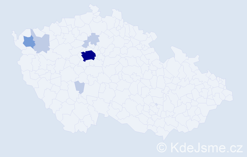 Příjmení: 'Rymonová', počet výskytů 17 v celé ČR