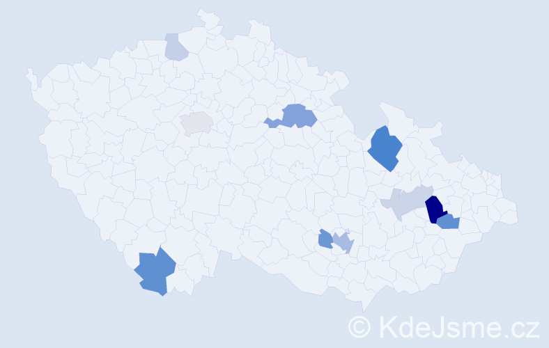 Příjmení: 'Vychopeňová', počet výskytů 24 v celé ČR