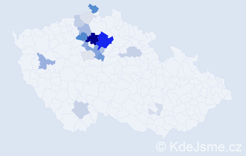 Příjmení: 'Pakandl', počet výskytů 80 v celé ČR