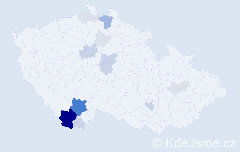 Příjmení: 'Gallistlová', počet výskytů 58 v celé ČR