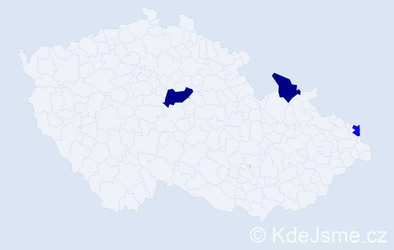 Příjmení: 'Gaboriková', počet výskytů 5 v celé ČR