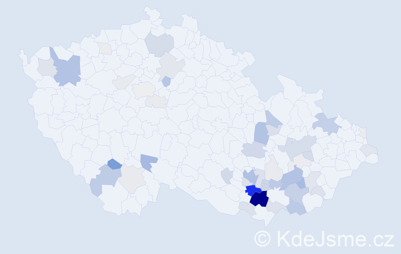 Příjmení: 'Nádeníčková', počet výskytů 230 v celé ČR