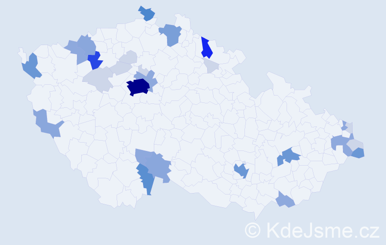 Příjmení: 'Holič', počet výskytů 100 v celé ČR
