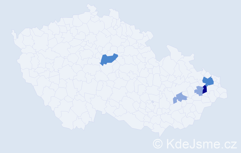 Příjmení: 'Heláková', počet výskytů 11 v celé ČR