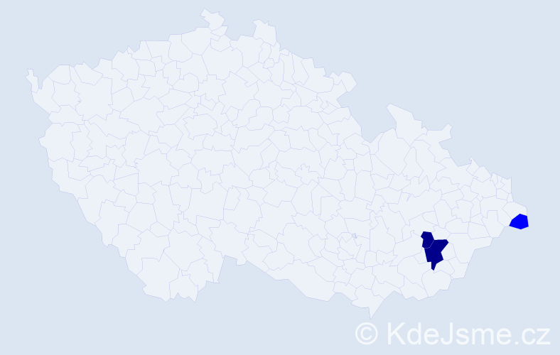 Příjmení: 'Podlez', počet výskytů 5 v celé ČR