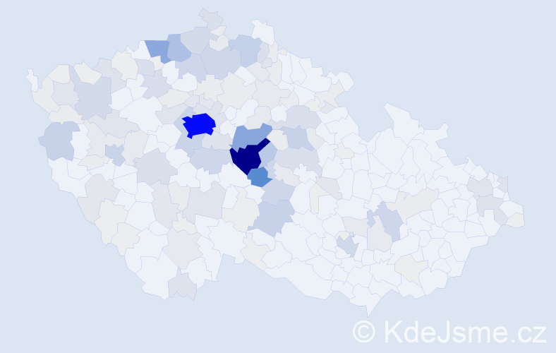 Příjmení: 'Tvrdík', počet výskytů 830 v celé ČR
