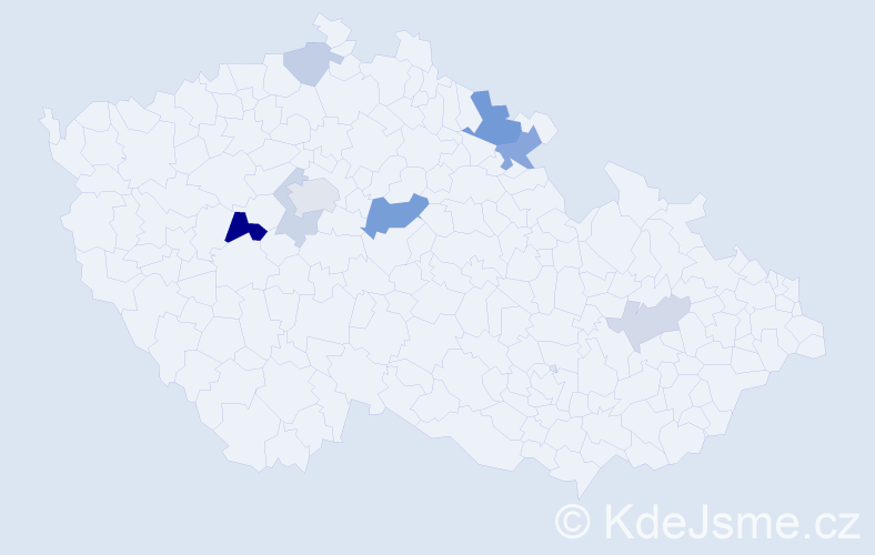 Příjmení: 'Kolesniková', počet výskytů 18 v celé ČR