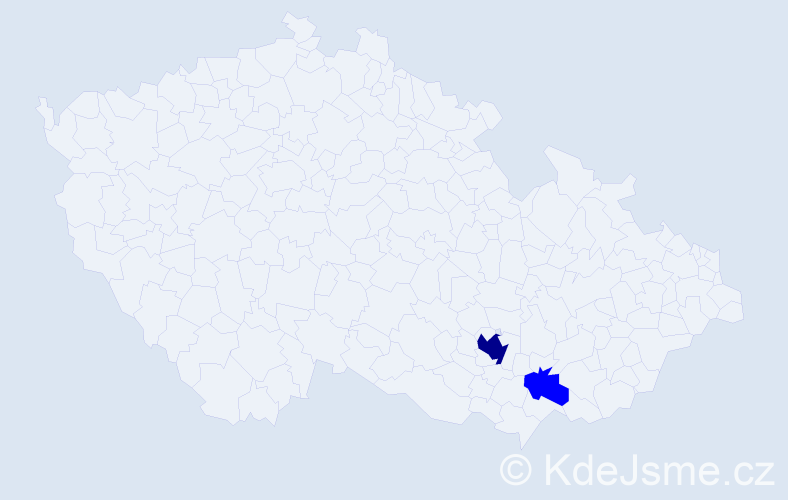 Příjmení: 'Nathaniel', počet výskytů 3 v celé ČR