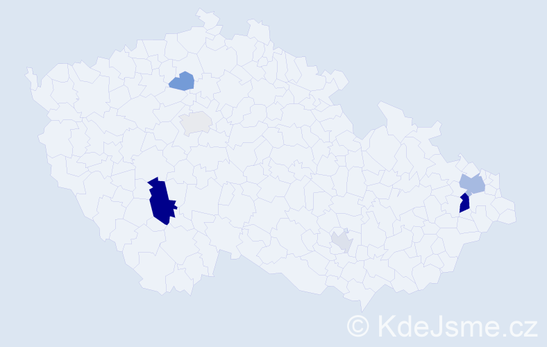 Příjmení: 'Hangoni', počet výskytů 15 v celé ČR