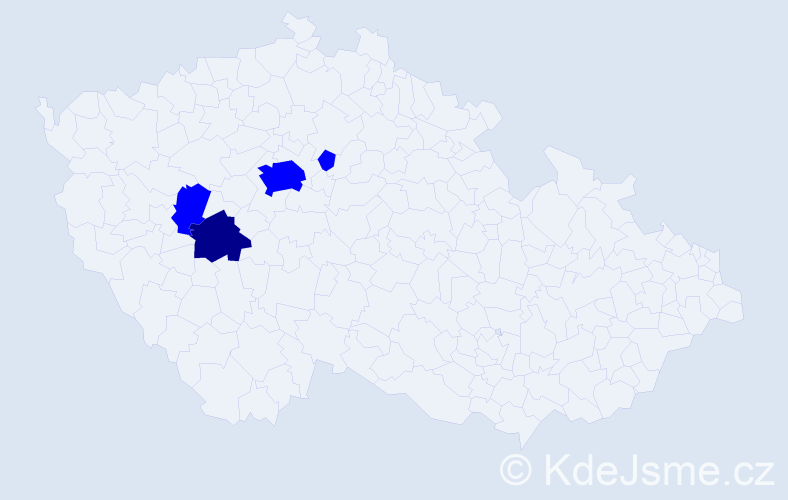 Příjmení: 'Cotelea', počet výskytů 5 v celé ČR