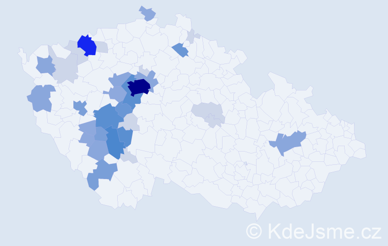 Příjmení: 'Pinta', počet výskytů 106 v celé ČR
