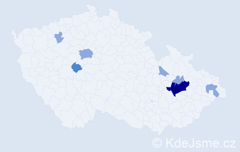 Příjmení: 'Hejnarová', počet výskytů 14 v celé ČR