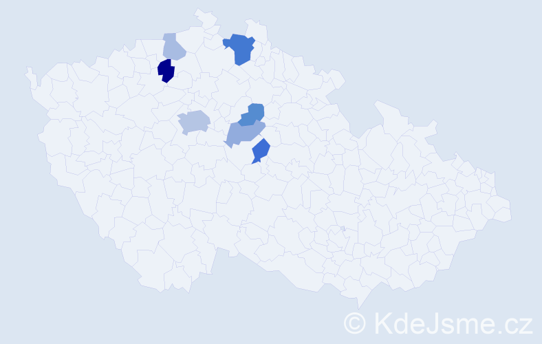 Příjmení: 'Ulihrach', počet výskytů 16 v celé ČR