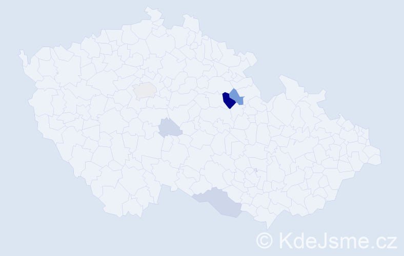 Příjmení: 'Cablk', počet výskytů 21 v celé ČR