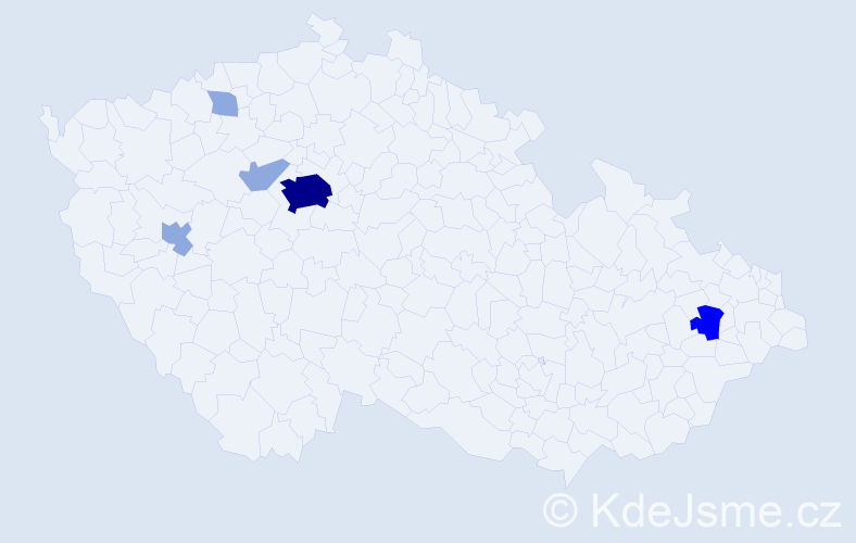 Příjmení: 'Toumi', počet výskytů 12 v celé ČR