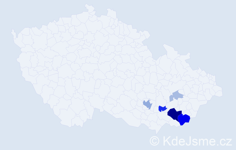 Příjmení: 'Tichopádek', počet výskytů 17 v celé ČR
