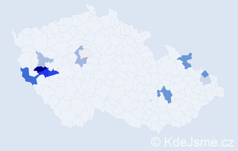 Příjmení: 'Ircing', počet výskytů 23 v celé ČR