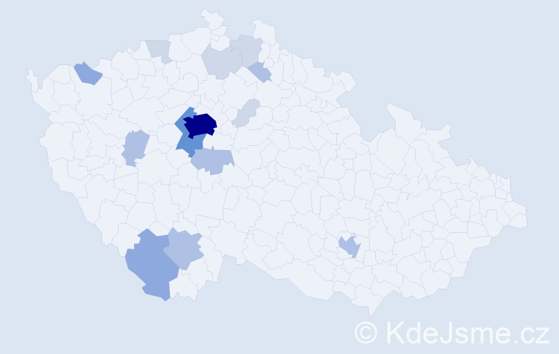 Příjmení: 'Bažilová', počet výskytů 44 v celé ČR