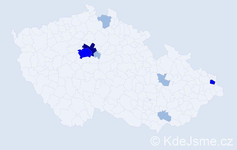 Příjmení: 'Bátora', počet výskytů 15 v celé ČR