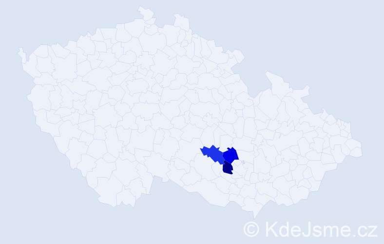 Příjmení: 'Růdová', počet výskytů 9 v celé ČR