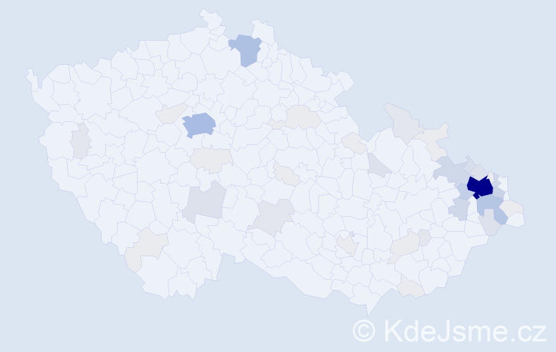 Příjmení: 'Bestová', počet výskytů 170 v celé ČR