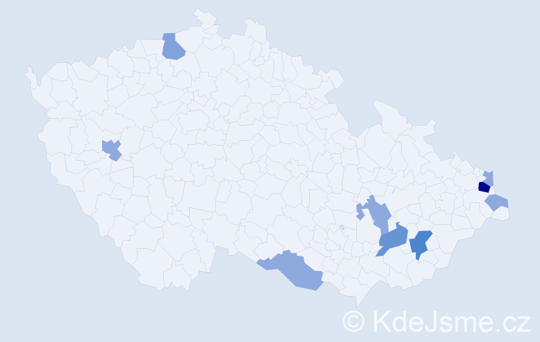 Příjmení: 'Škutková', počet výskytů 22 v celé ČR