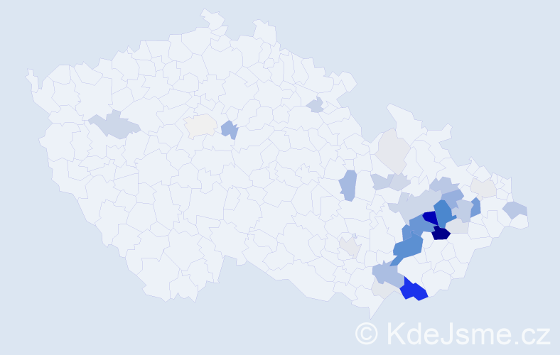 Příjmení: 'Symerská', počet výskytů 129 v celé ČR
