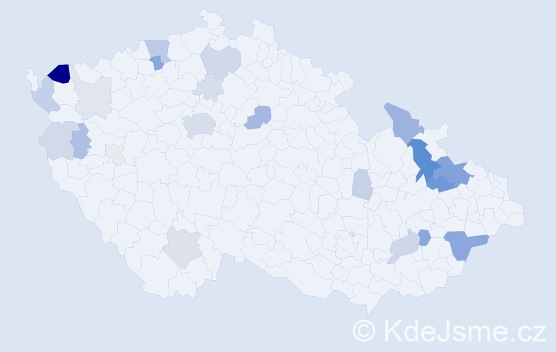Příjmení: 'Kajaba', počet výskytů 72 v celé ČR