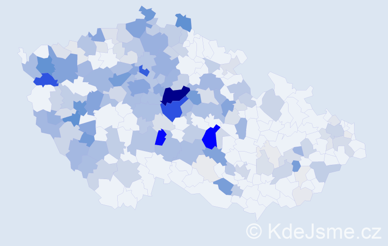 Příjmení: 'Vokoun', počet výskytů 750 v celé ČR