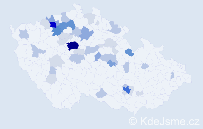 Příjmení: 'Hauf', počet výskytů 132 v celé ČR