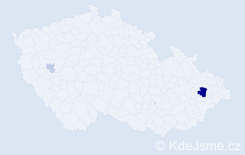 Příjmení: 'Kiesevetter', počet výskytů 5 v celé ČR