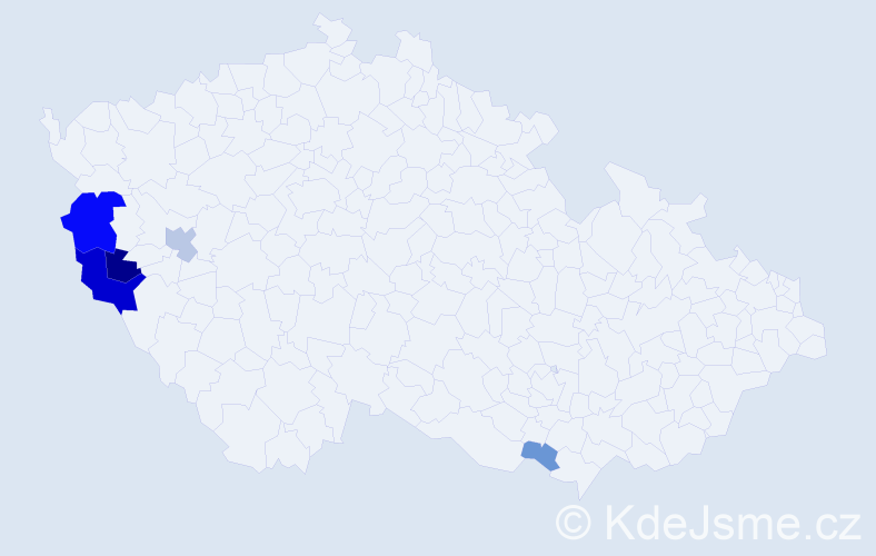 Příjmení: 'Paitlová', počet výskytů 14 v celé ČR