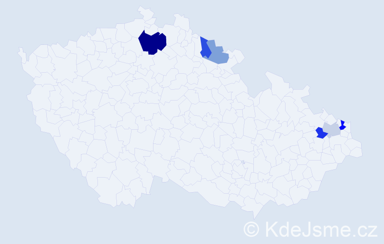 Příjmení: 'Bartošovič', počet výskytů 10 v celé ČR