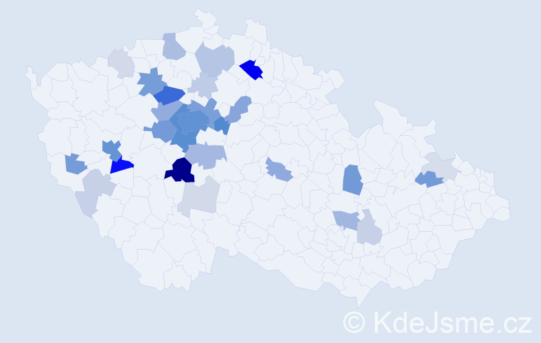 Příjmení: 'Kejhová', počet výskytů 139 v celé ČR