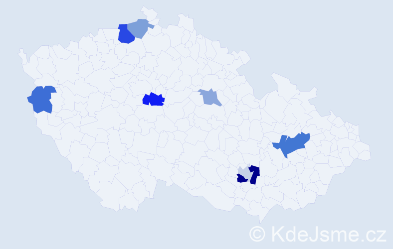 Příjmení: 'Laníčková', počet výskytů 15 v celé ČR