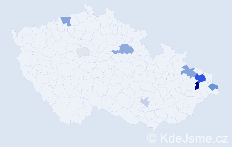 Příjmení: 'Bereková', počet výskytů 14 v celé ČR