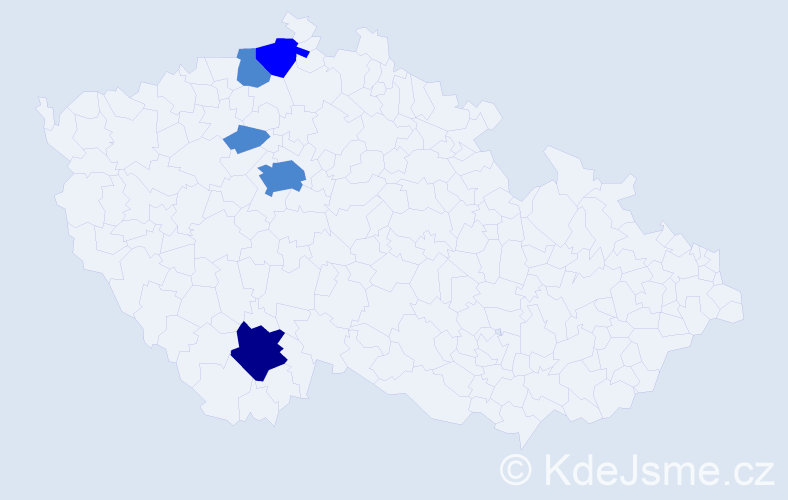 Příjmení: 'Larina', počet výskytů 8 v celé ČR