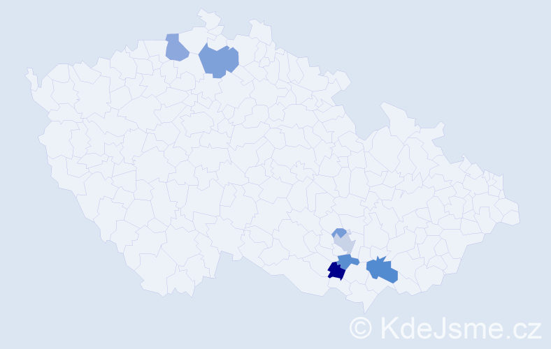 Příjmení: 'Kolstrunková', počet výskytů 18 v celé ČR