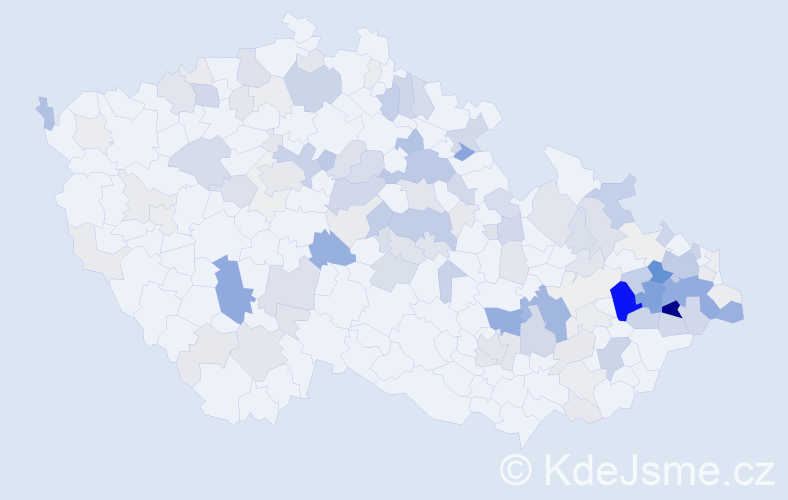 Příjmení: 'Reková', počet výskytů 418 v celé ČR