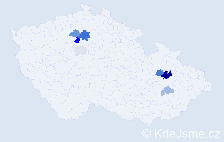 Příjmení: 'Voclonová', počet výskytů 11 v celé ČR