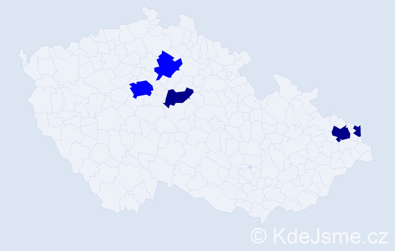 Příjmení: 'Wojewoda', počet výskytů 8 v celé ČR