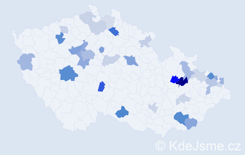 Příjmení: 'Bakošová', počet výskytů 82 v celé ČR