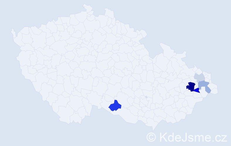 Příjmení: 'Pelikan', počet výskytů 7 v celé ČR