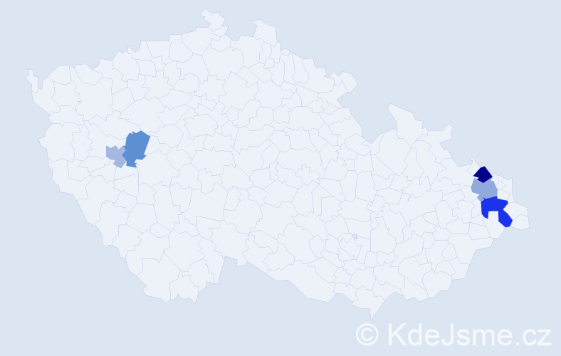 Příjmení: 'Babušák', počet výskytů 9 v celé ČR