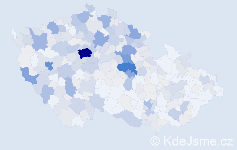 Příjmení: 'Chmelíková', počet výskytů 1341 v celé ČR