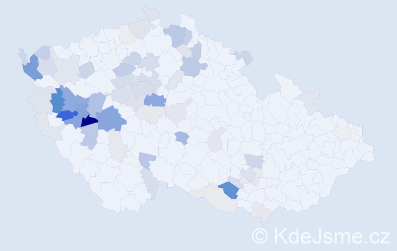 Příjmení: 'Uzel', počet výskytů 216 v celé ČR