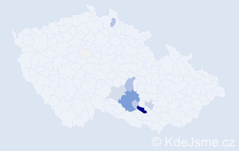 Příjmení: 'Obršlík', počet výskytů 65 v celé ČR