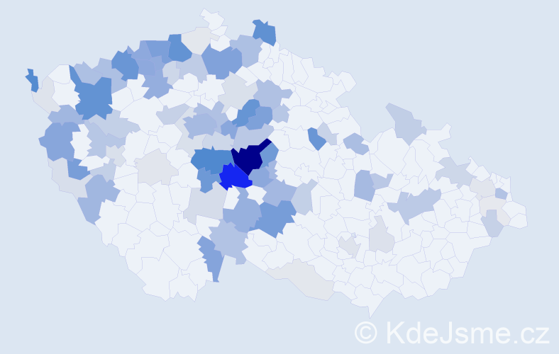 Příjmení: 'Přenosil', počet výskytů 338 v celé ČR